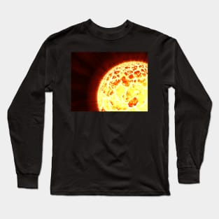 Exploding Sun Close-Up - Red Long Sleeve T-Shirt